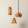 Small Rattan Pendant Light Fixture Hanging