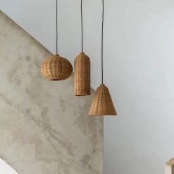 Small Rattan Pendant Light Hanging Fixture