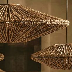 Vintage Hemp Rope Pendant Light Hanging Detail