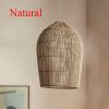 Vintage Rattan Dome Pendant Light Fixture Natural