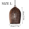 Vintage Rattan Dome Pendant Light Size L