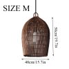 Vintage Rattan Dome Pendant Light Size M