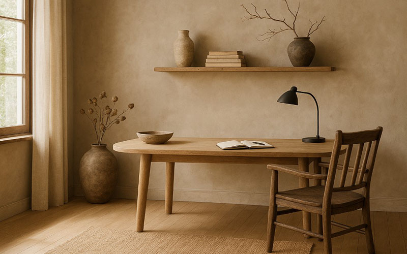 Wabi-sabi Home Office - Compact Workspace