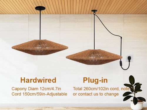 Wicker Jute Rope Pendant Light Brown Hanging Option