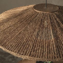 Wicker Jute Rope Pendant Light Ufo Shape Brown
