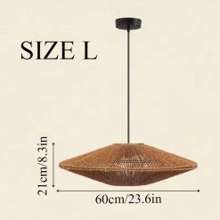 Wicker Vintage Jute Rope Pendant Light Size L