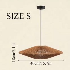 Wicker Vintage Jute Rope Pendant Light Size S