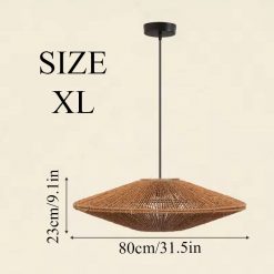 Wicker Vintage Jute Rope Pendant Light Size Xl