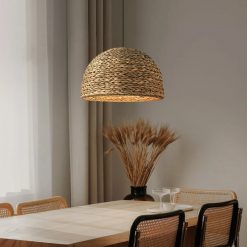 Wicker Water Hyacinth Lighting Dining Room