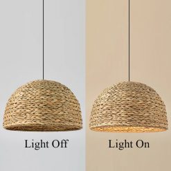 Wicker Water Hyacinth Lighting On Off Effect