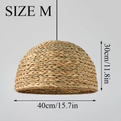 Wicker Water Hyacinth Lighting Size M