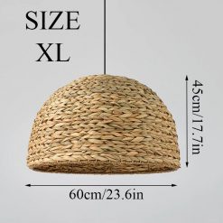 Wicker Water Hyacinth Lighting Size Xl
