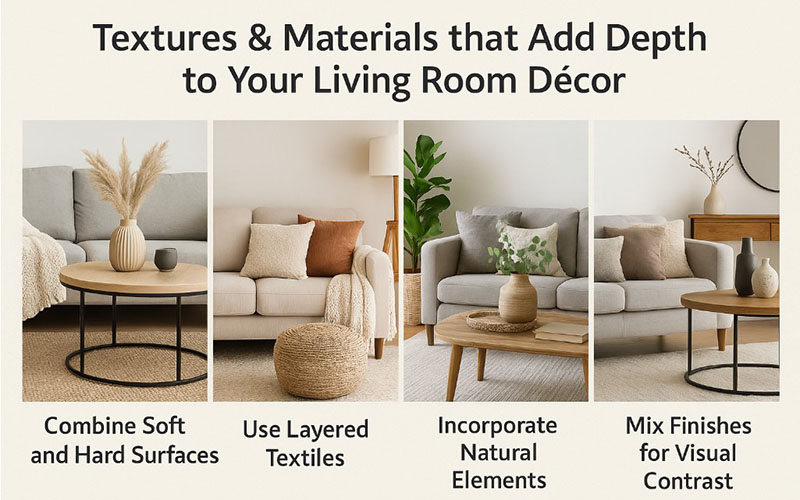 Textures & Materials That Add Depth For Your Living Room Decor