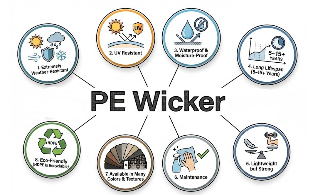 Advantages Of Pe Wicker Material