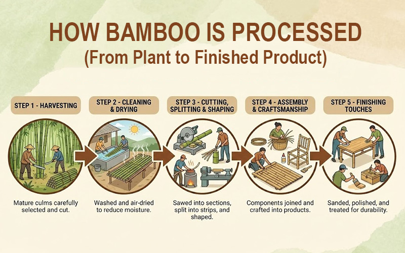 How Bamboo Is Processed From Plant To Finished Product