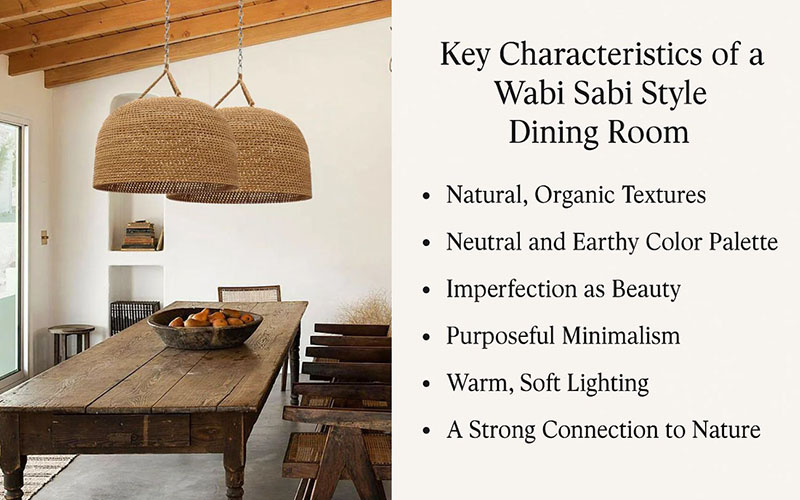 Key Characteristics Of A Wabi Sabi Dining Room