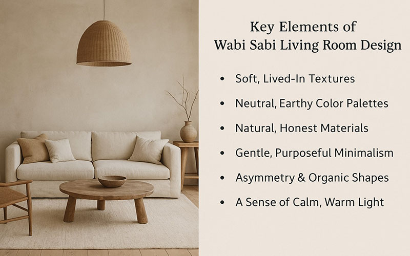 Key Elements Of Wabi Sabi Living Room Design
