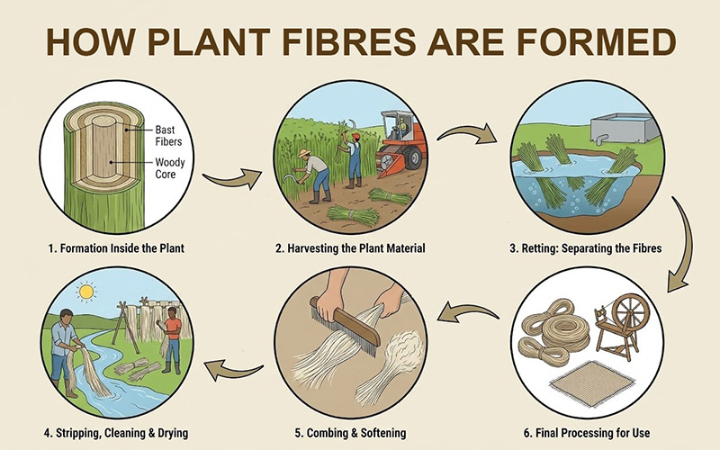 Key Steps In Forming Plant Fibres
