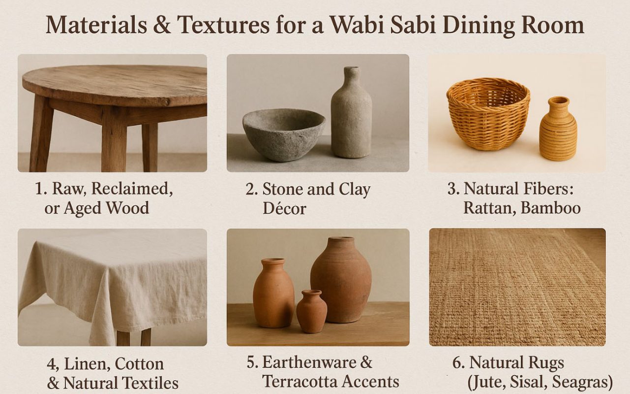 Materials & Textures For A Wabi Sabi Dining Room