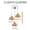 Rattan Flora Pendant Light Cluster 3 Lights