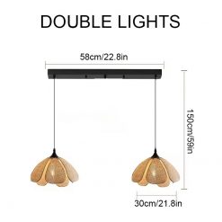 Rattan Flora Pendant Light Double Lights