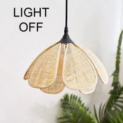 Rattan Flora Pendant Light Off