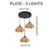 Rattan Flora Pendant Light Plate 3 Lights