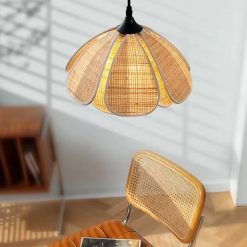 Rattan Flora Pendant Light Reading Nook