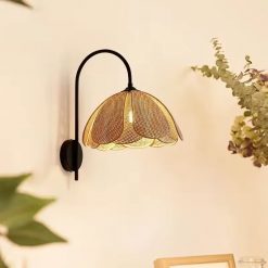 Rattan Flora Wall Light Bedsize