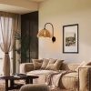 Rattan Flower Wall Sconce Flora Light Fixture Living Room