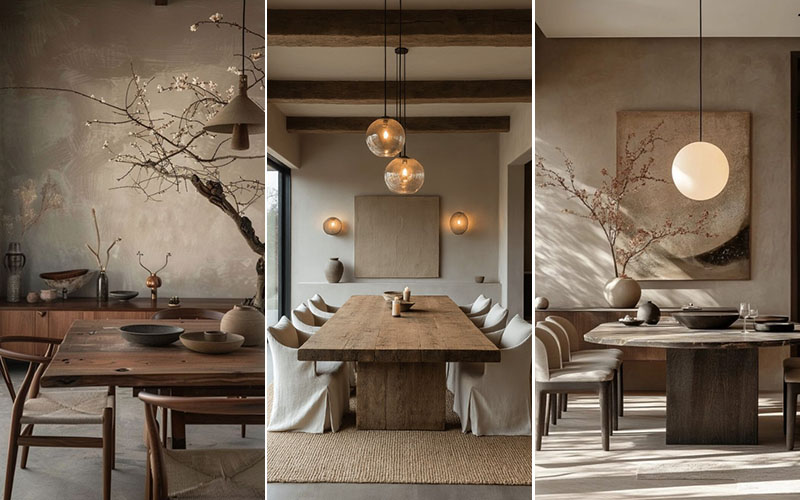 Wabi Sabi Dining Room For Small Spaces