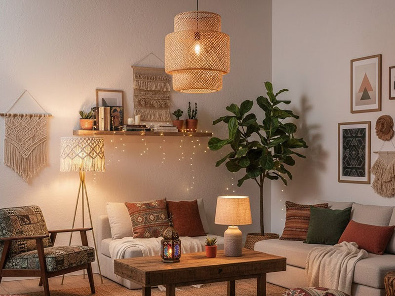 Boho Living Room Lighting Ideas