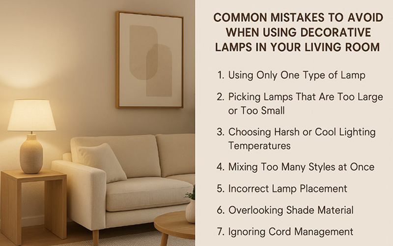 Common Mistakes To Avoid When Using Decorative Lamps In Your Living Room