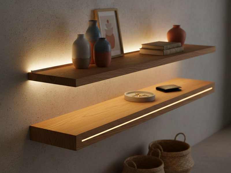 Entryway Shelf Accent Lighting