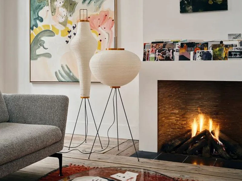 Floor Lamp Near A Fireplace