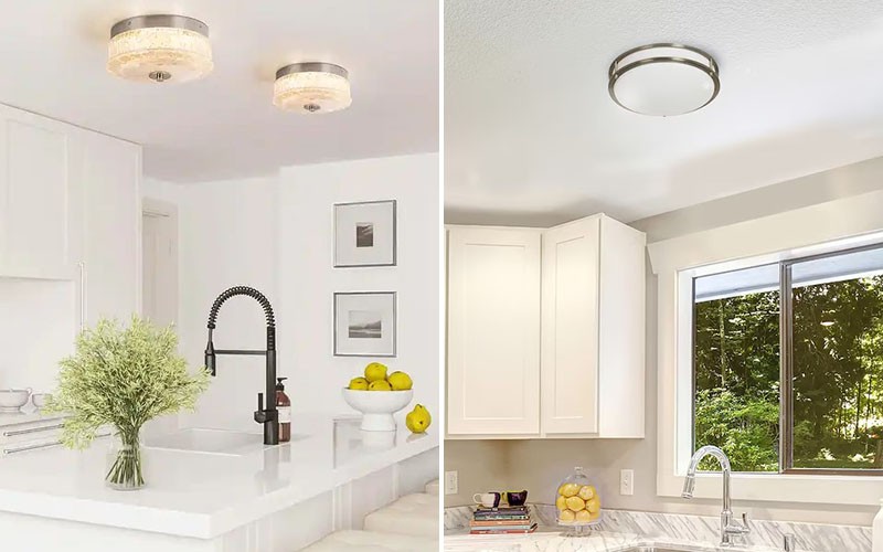 Flush Mount Ceiling Lights Over Kitchen Sink