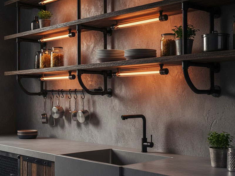 Industrial-style Under-shelf Tube Lights