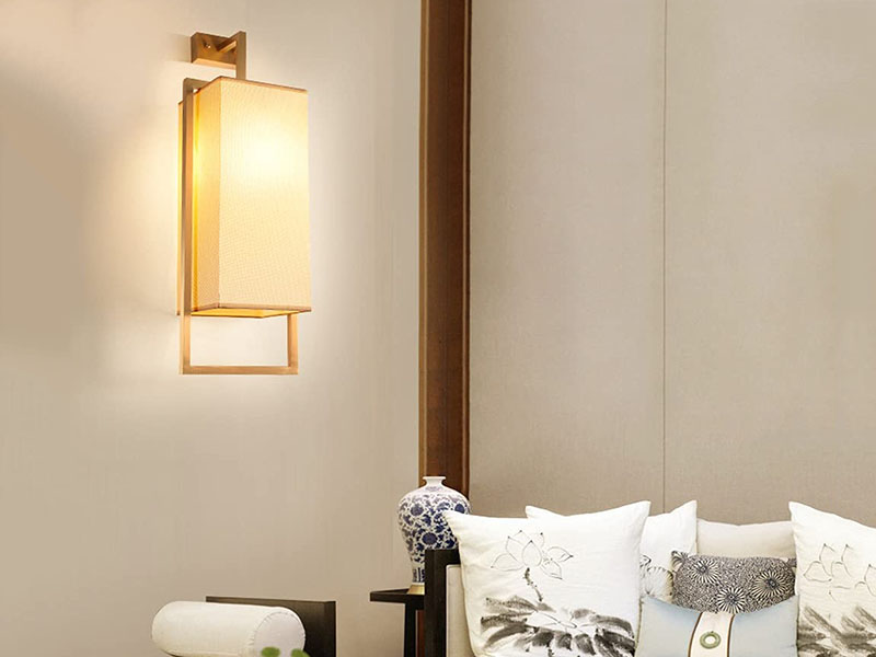 Japandi Wood-and-linen Living Room Wall Lamps