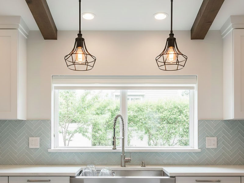 Kitchen Sink Industrial Cage Lights