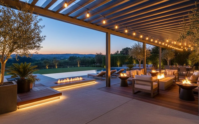 Large Home Terrace Lighting Ideas