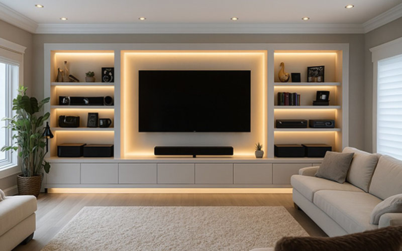 Living Room Led Strip Lights For Shelves And Tv Walls