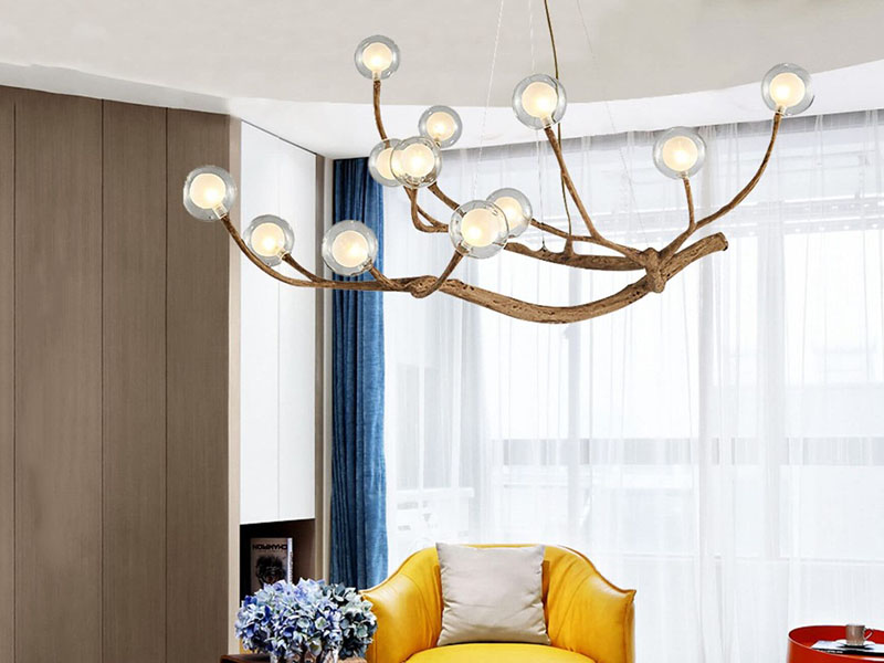 Living Room Organic Branch-inspired Chandelier
