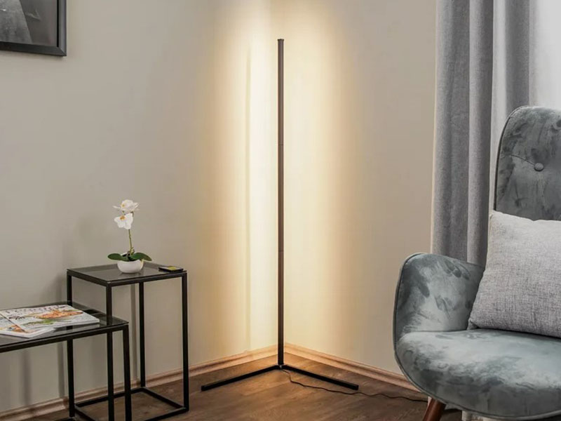 Living Room Slim Metal Floor Lamp For Small Spaces