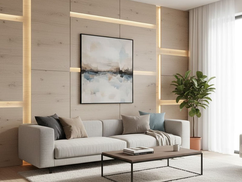 Livingroom Backlit Wall Panels