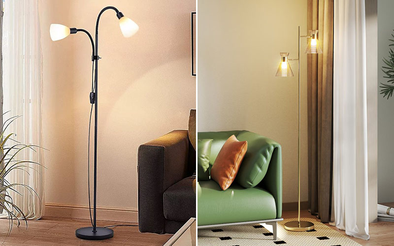 Livingroom Dual-head Adjustable Floor Lamp
