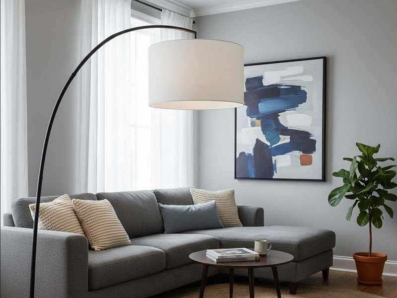 Livingroom Oversized Drum Shade Floor Lamp