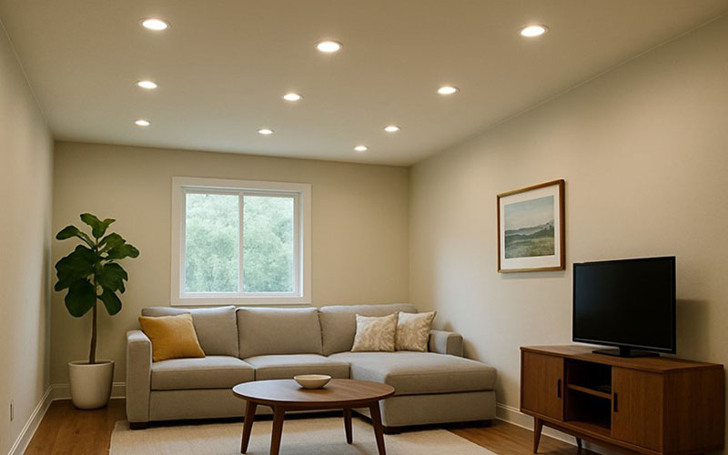 Livingroom Recessed Lighting For A Clean, Contemporary Look