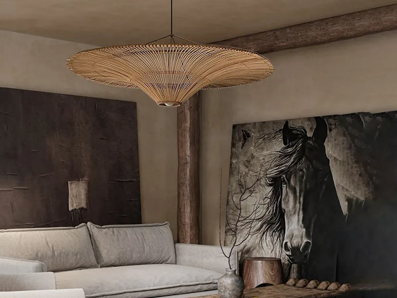 Livingroom Wabi-sabi Natural Fiber Chandelier