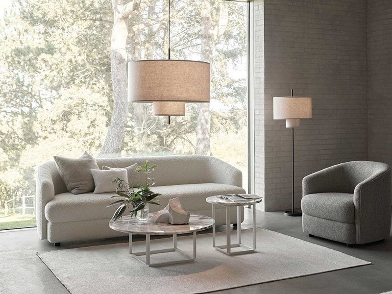Livingroom Fabric Drum Shade Chandelier