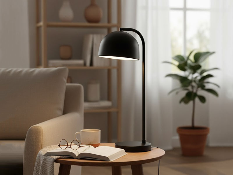 Matte Black Table Lamp For Livingroom Corner